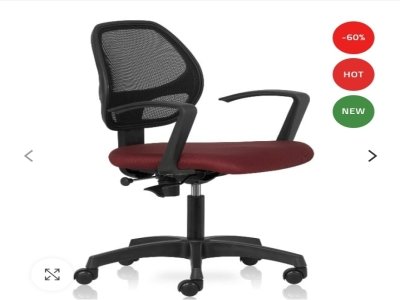 Anytime Low Back Office Chair with mesh back and fixed arms